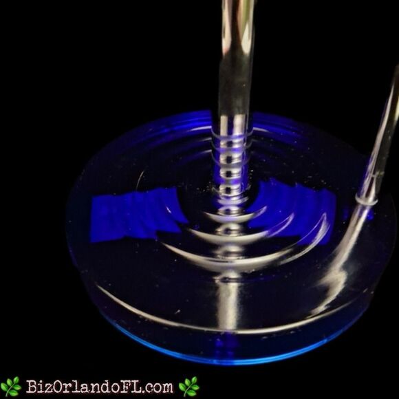 VINTAGE: Cobalt Blue Glass Base & Silver Metal Paper Towel Holder **RARE FIND** - Picture 4 of 9